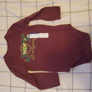 Okie Dokie long sleeved onsie- Dark Pink